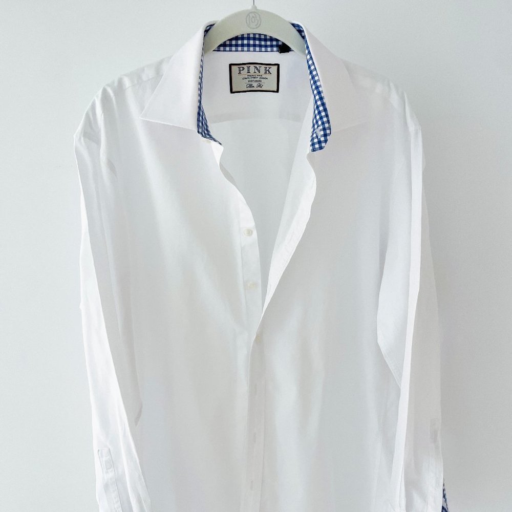 Thomas Pink white dress shirt slim fit